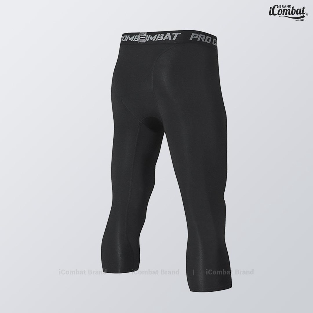 Quần legging lửng Pro Combat Coolmax® ¾ quần thể thao nam ngắn 3/4 full đen