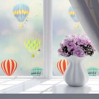 Decal Giấy Dán Kính Khinh khí cầu keo sẵn khổ 45cm