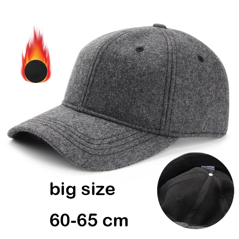 Mũ lưỡi trai vải nỉ giữ ấm mùa đông có size lớn 60-65cm cho nam