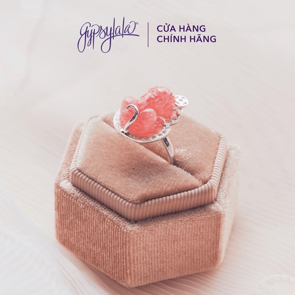 Nhẫn Tỳ Hưu Đá Đào Hoa Thiên Nhiên SP003877 Gypsy.lala
