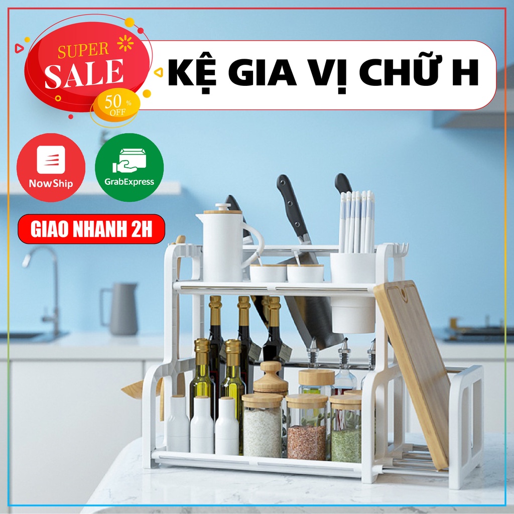 KỆ NHÀ BẾP để gia vị, thớt dao, 2 TẦNG hiện đại