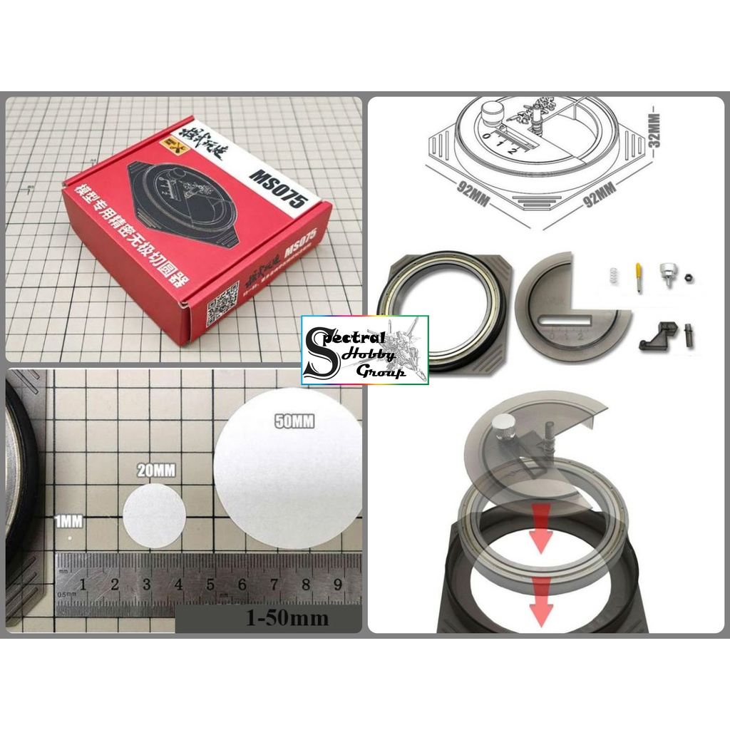 Dụng cụ mô hình cắt tròn 1-50mm MS075 Alloy bearing cutting and rounding Delimiting machine