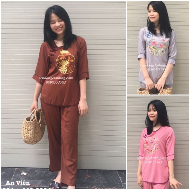 XẢ LỖ Bộ pháp phục nữ - quần áo phật tử vải cotton thun siêu mềm thoáng mát co giãn tốt - bộ đi lễ thiết kế An Viên