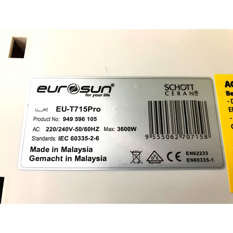 Bếp từ đôi Eurosun EU-T715 Pro - GIẢM THÊM 2 TRIỆU ĐỒNG