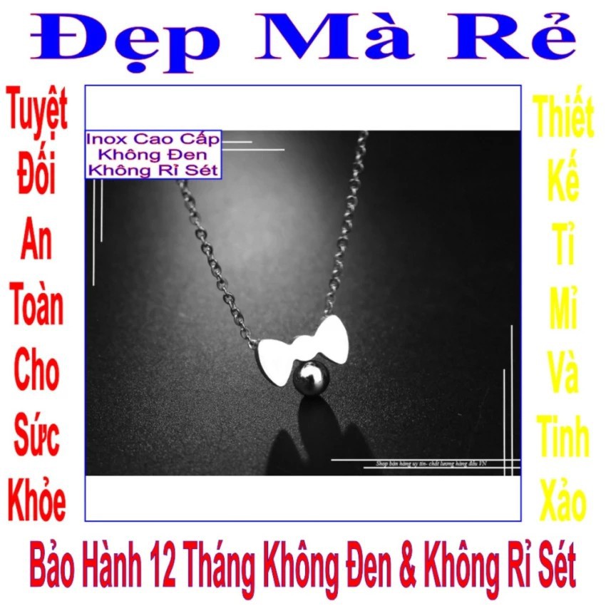 Dây chuyền nữ có mặt hình chiếc nơ treo bi - DCNU00038T015029 (Trắng)