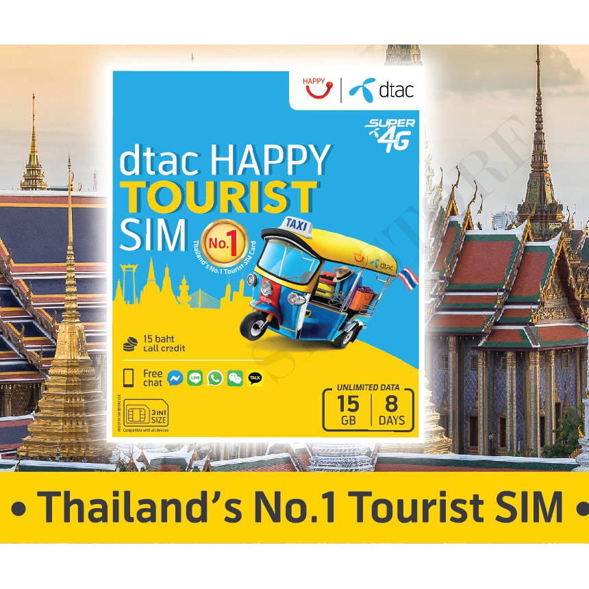 Sim du lịch thái lan không giới hạn data 8 ngày