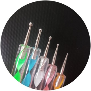 BỘ 5 CÂY CHẤM BI 2 Đ.ẦU LÀM NAIL
