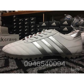 Giày Ct3 chính hãng, Giày phủi 3 sọc, giày  ba sọc, Giày trắng 3 sọc xám. giày đá bóng