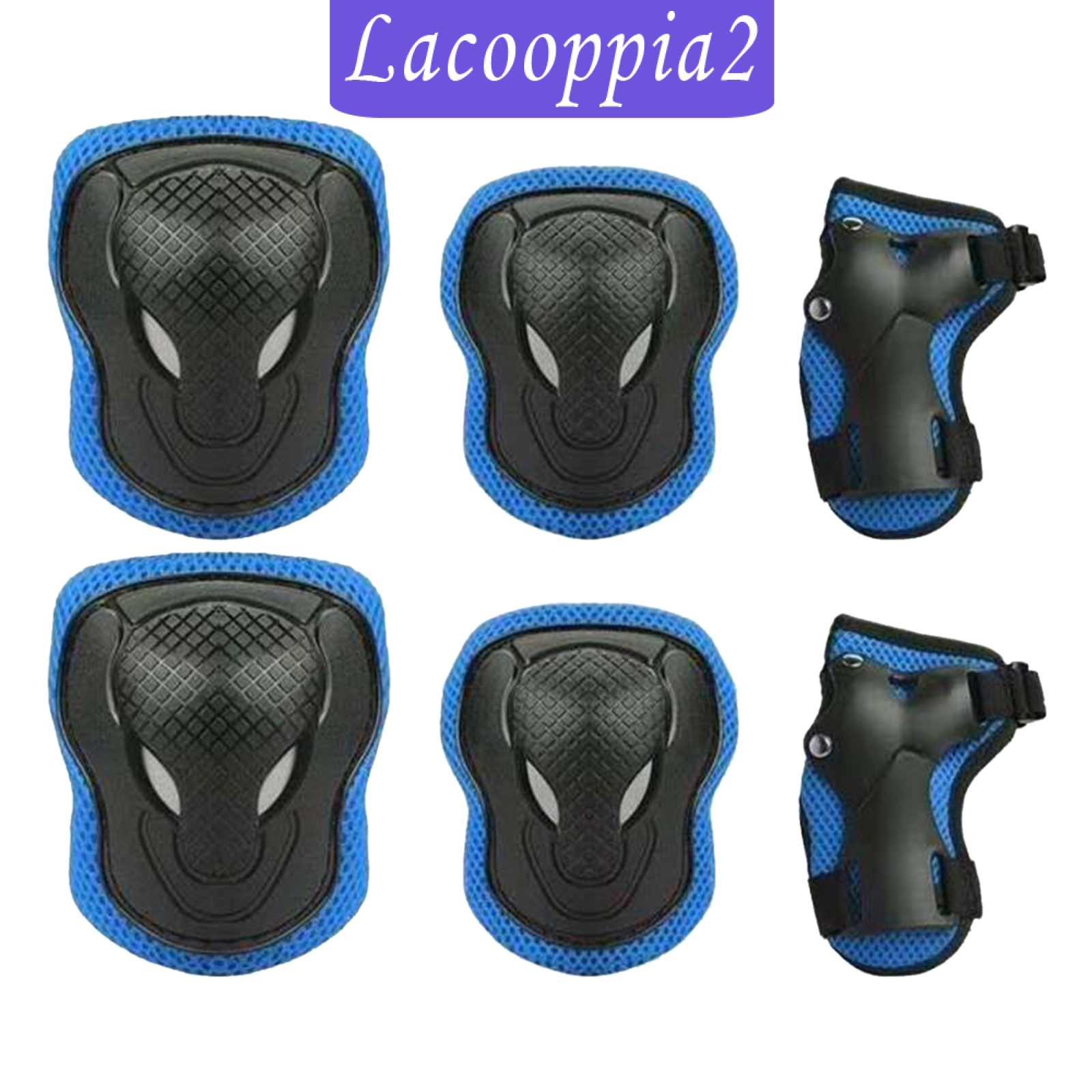 [LACOOPPIA2]6Pcs Kids Elbow Wrist Knee Pads Protective Gear Guard Skate Cycling Red XS