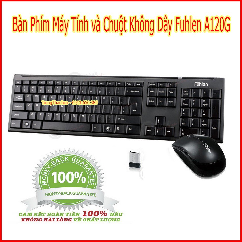 Bàn Phím Máy Tính và Chuột Không Dây Fuhlen A120G