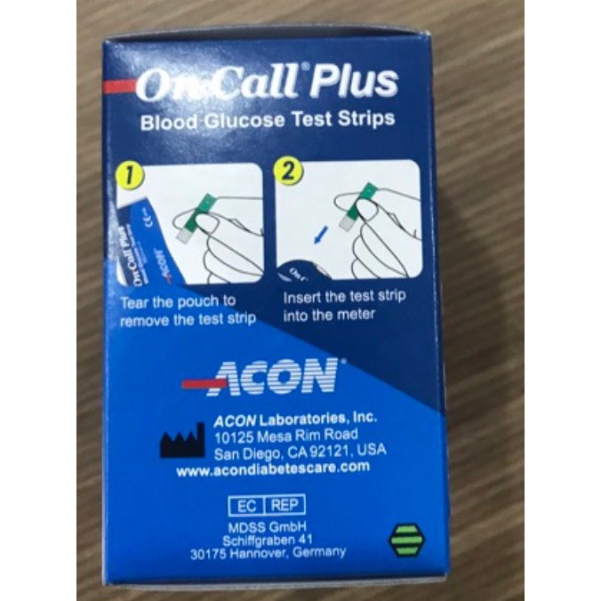 Hộp 25 que thử đường huyết On Call Plus/ EZII + Tặng 25 kim chích + mua 3 hộp tặng thêm dây sạc điện thoại bọc dù