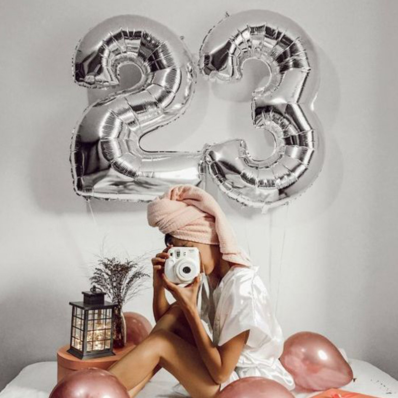 Bong Bóng Nhôm 32 Inch Màu Vàng / Bạc Trang Trí Tiệc