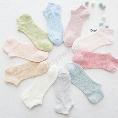 [SET 5 đôi] Tất thông hơi nữ cổ ngắn kháng khuẩn, Vớ lưới khử mùi nhiều màu sạch đẹp FSHOPP5