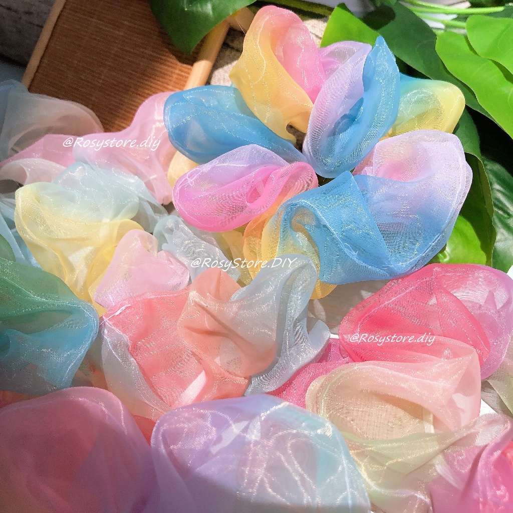 [Ảnh thật]CỘT TÓC VẢI SCRUNCHIES VOAN CẦU VỒNG - PHONG CÁCH ULZZANG PHỤ KIỆN THỜI TRANG NỮ GIÁ RẺ ĐẸP