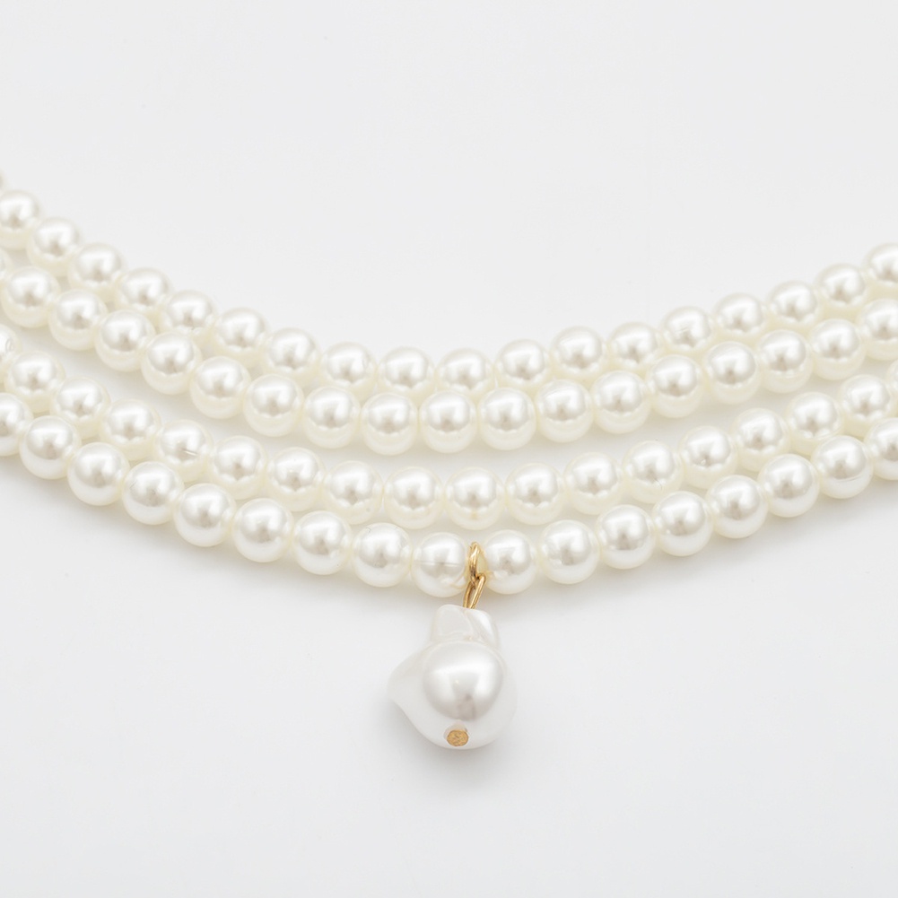 Vòng Cổ Nhiều Lớp Đính Ngọc Trai Nhân Tạo Thời Trang