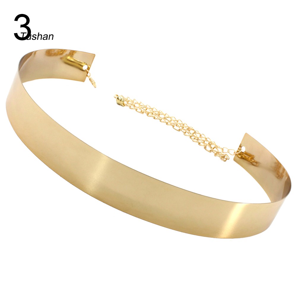 Thắt Lưng Kim Loại Bản Rộng Khoét Lỗ Phối Dây Xích Thời Trang Cho Nữ | BigBuy360 - bigbuy360.vn