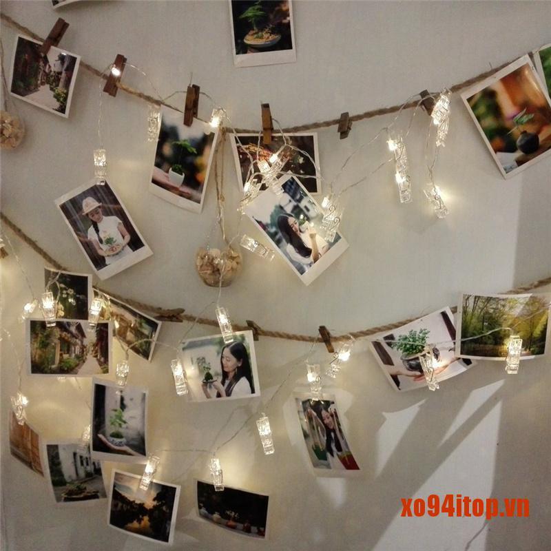 Dây đèn LED hoạt động bằng pin có kẹp ảnh dùng để trang trí cho đám cưới và tiệc kỉ niệm