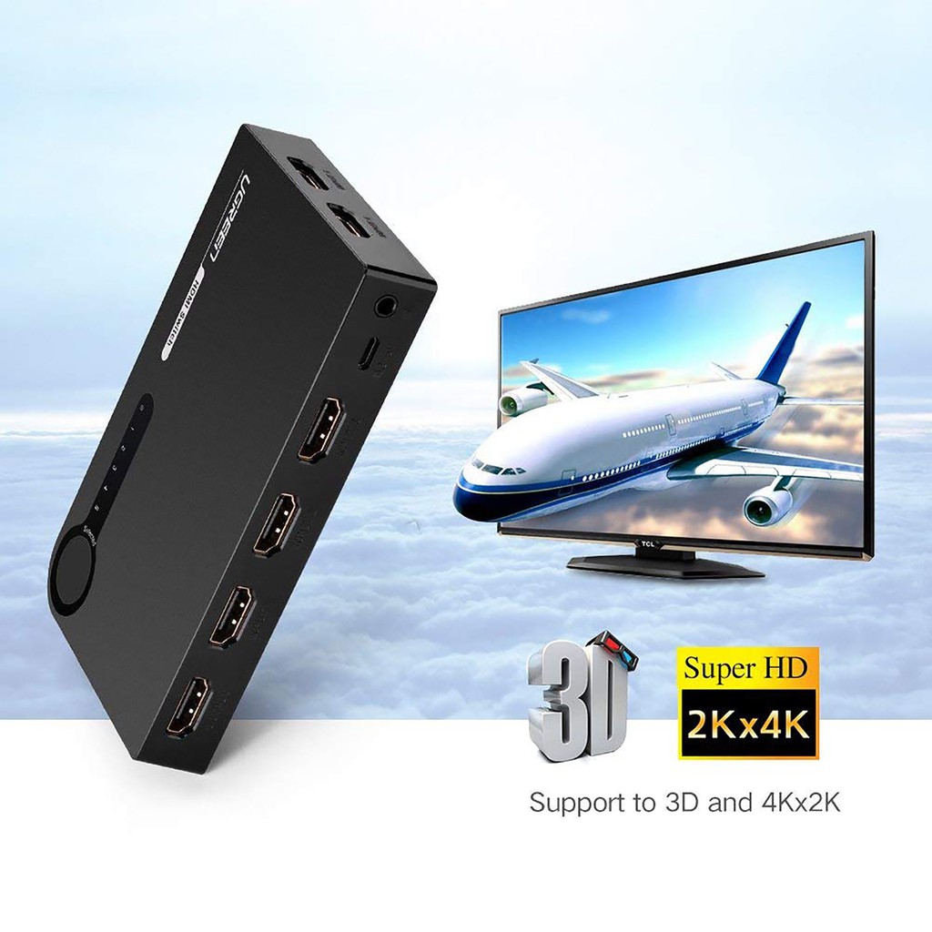 [Mã ELHACE giảm 4% đơn 300K] Bộ gộp HDMI 5 vào 1 ra Cao Cấp Ugreen 40205 Chính hãng MM133 có Remote