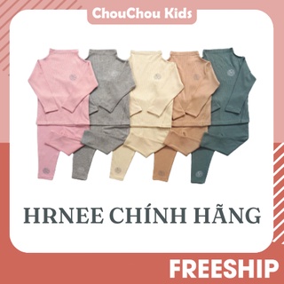 HRNEE Bộ giữ nhiệt cho bé có cổ,bộ quần áo nỉ lông giữ ấm cao cấp chính hãng 9M-12M-18M