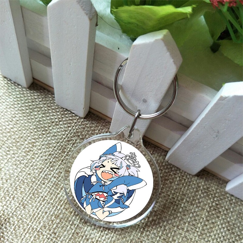 Móc khóa IN HÌNH GAWR GURA Hololive Vtuber anime chibi xinh xắn