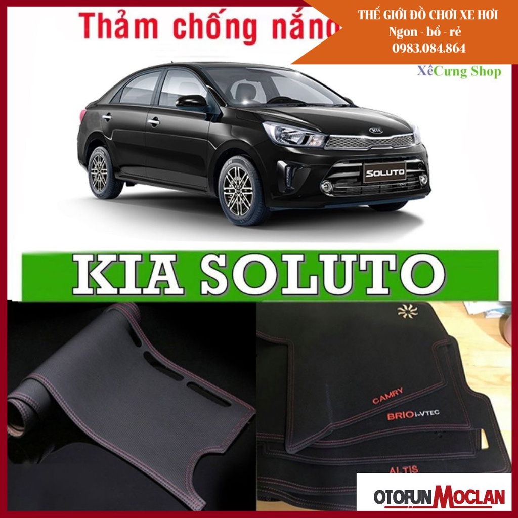 Thảm taplo Kia Soluto 2019- 2020 - da vân carbon cao cấp