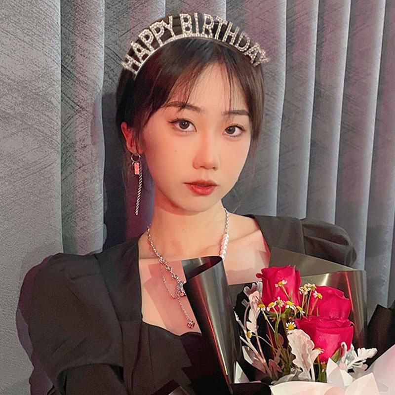 Băng Đô Đính Kim Cương Lấp Lánh Kiểu Hàn Quốc Dùng Làm Đạo Cụ Chụp Ảnh