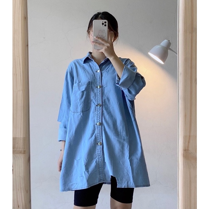 SƠ MI BÒ RÁCH CHẤT MỀM , DÀY DẶN (HÀNG QC)