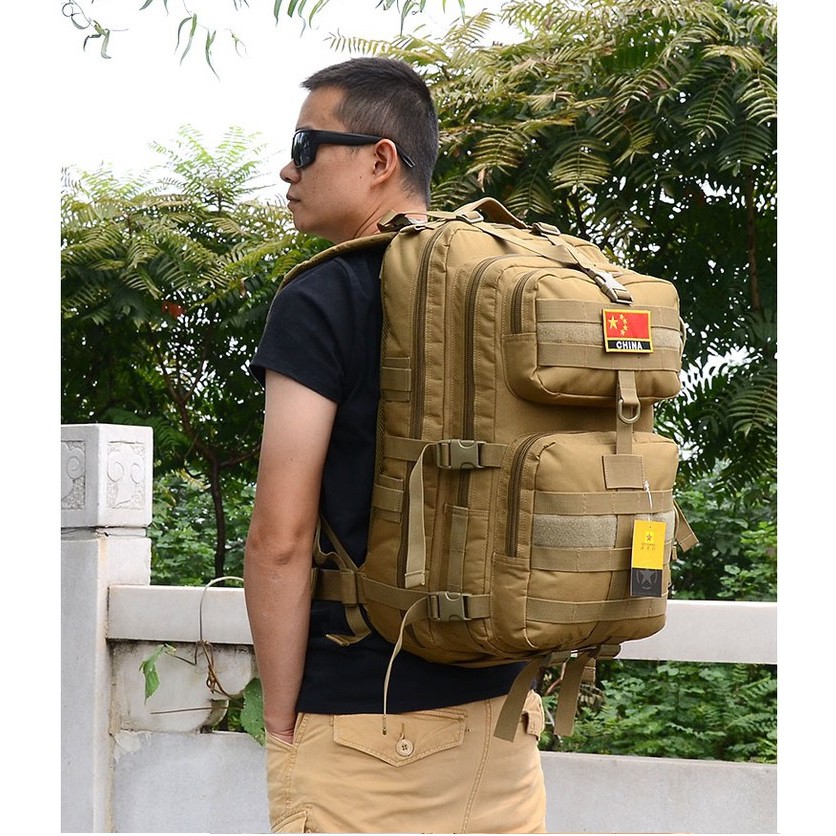 Balo chiến thuật 4P du lịch phượt phong cách lính (dung tích 35L) NoBrandTextile