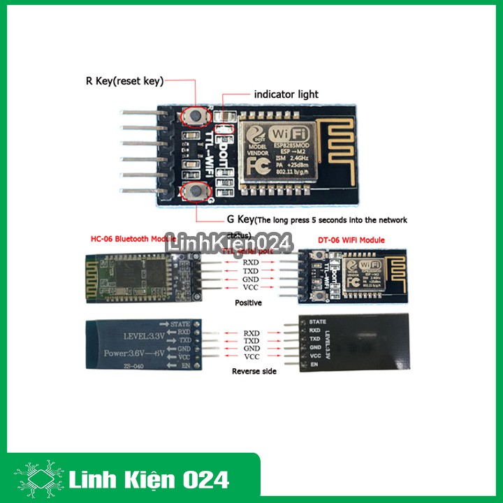 Module DT-06 TTL-WIFI / ESP-M2/Tương Thích Bluetooth HC06 | WebRaoVat - webraovat.net.vn