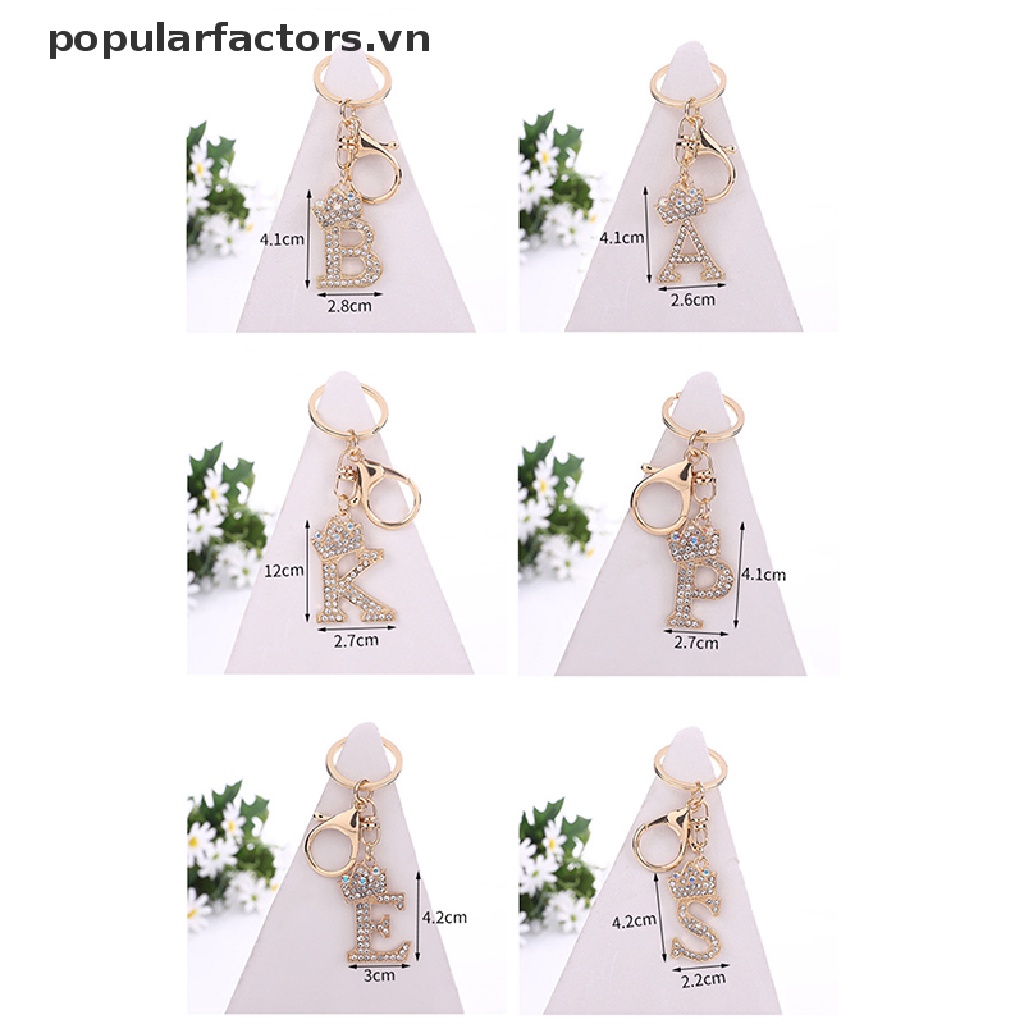 Móc Khóa Hình Vương Miện 26 Chữ Cái Đính Đá Pha Lê Thời Trang