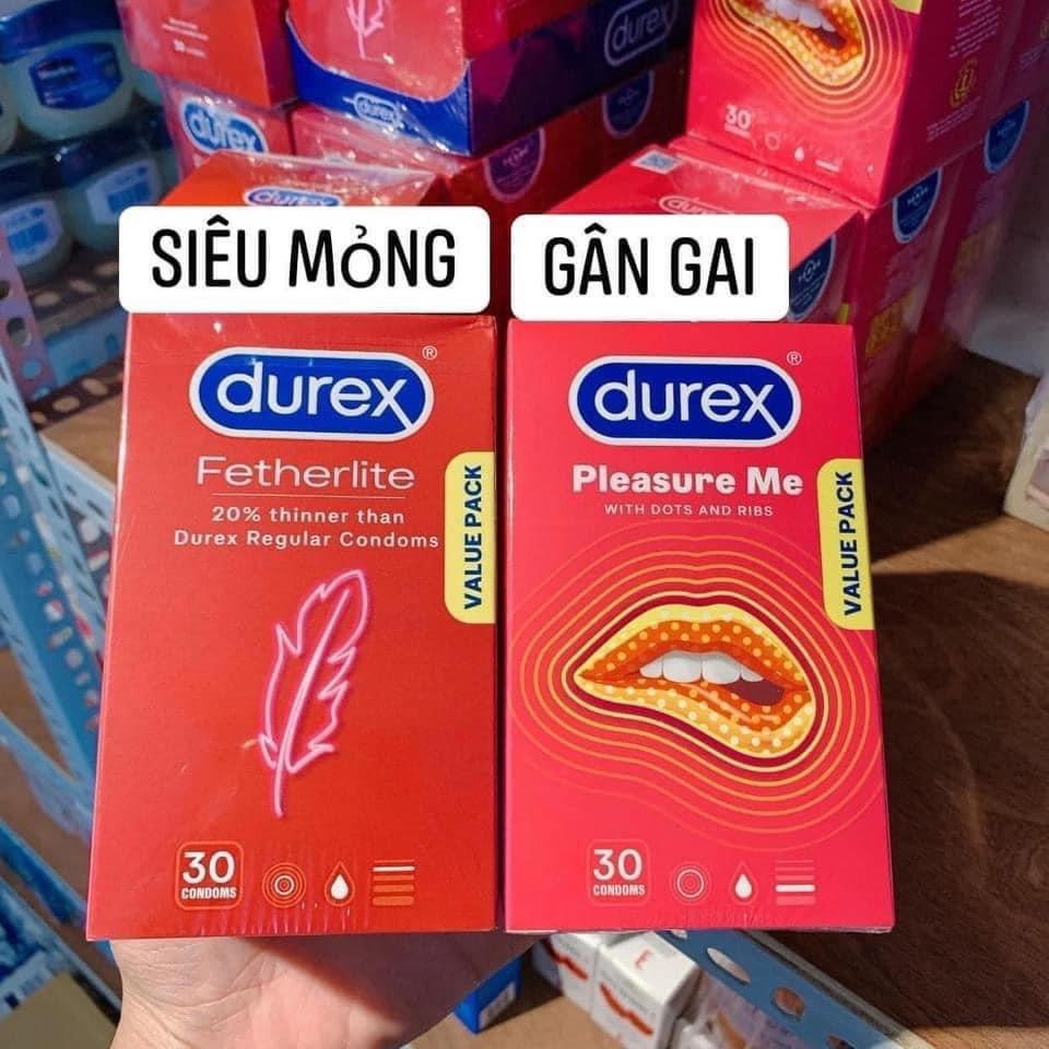 -Durex Úc loại Siêu Mỏng và Gân Gai hộp 30 cái