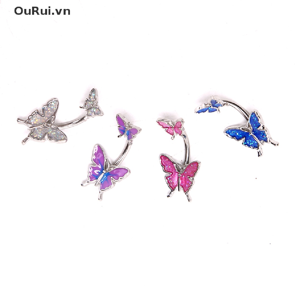 1 Khuyên Rốn Hình Bướm Bằng Thép 316L Chất Lượng Cao