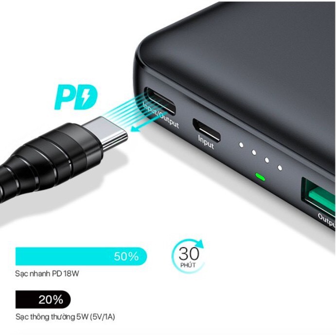 Pin Sạc Dự Phòng 10.000mAh ACOME AP106 Sạc Không Dây Qi 10W - Sạc Nhanh PD + QC3.0 18W - BẢO HÀNH 18 THÁNG