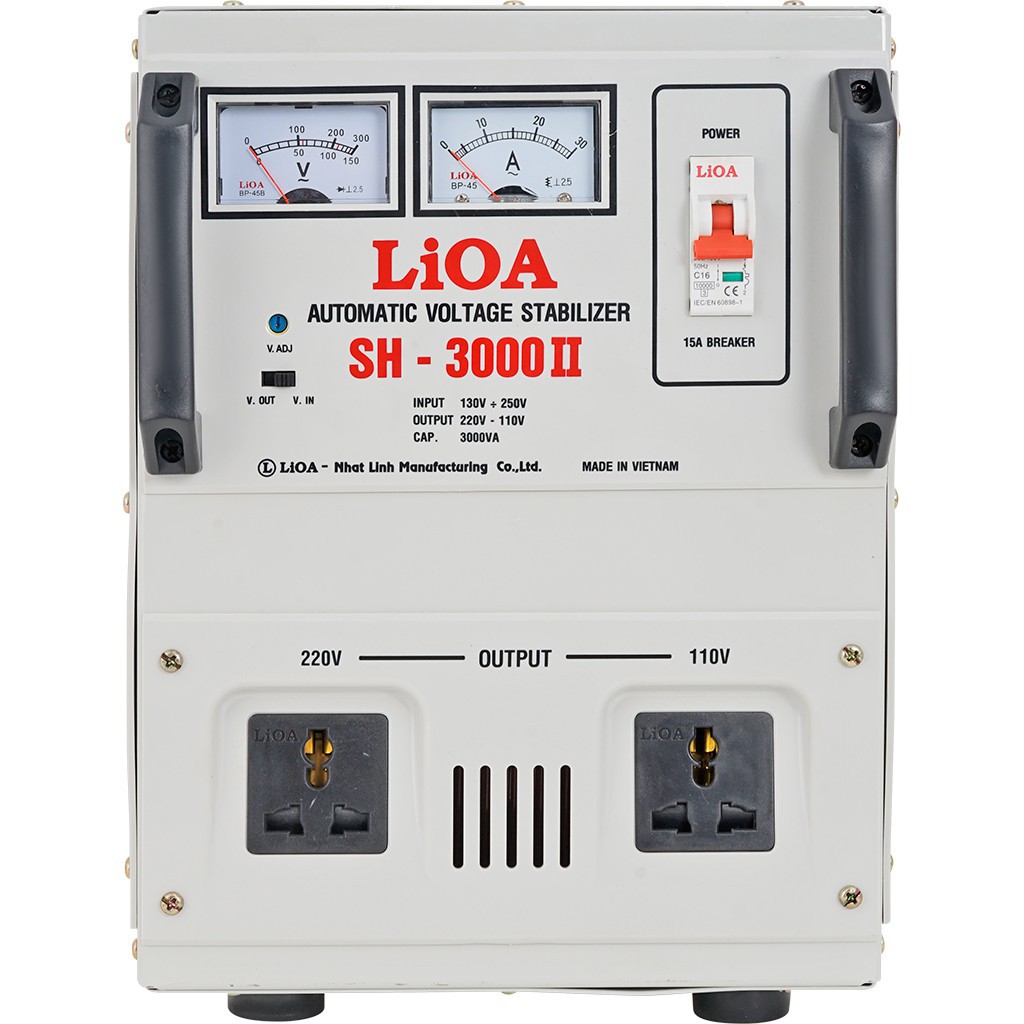 Ổn áp 1 pha LIOA SH-3000 II 3.0kVA điện áp vào 150V(130V) - 250V ( Thế hệ mới 2018 )