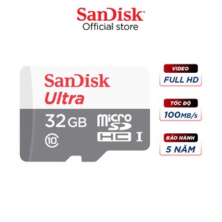 Hình ảnh [Mã ELBAU5 giảm 5% tối đa 500K] Thẻ nhớ microSDHC Sandisk 32GB upto 100MB/s 533X Ultra - Hãng phân phối chính thức chính hãng