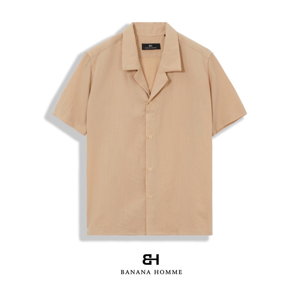 Áo Sơ Mi Nam Trơn Cộc Tay BANANA HOMME Chất vải Linen thoáng mát, không nhăn, Cao Cấp 2021 | BigBuy360 - bigbuy360.vn