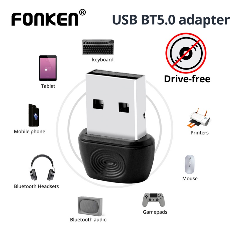 Đầu kết nối cổng USB Bluetooth 5.0 Fonken dành cho máy tính bàn / loa / máy tính bảng / máy in / máy phát nhạc | BigBuy360 - bigbuy360.vn