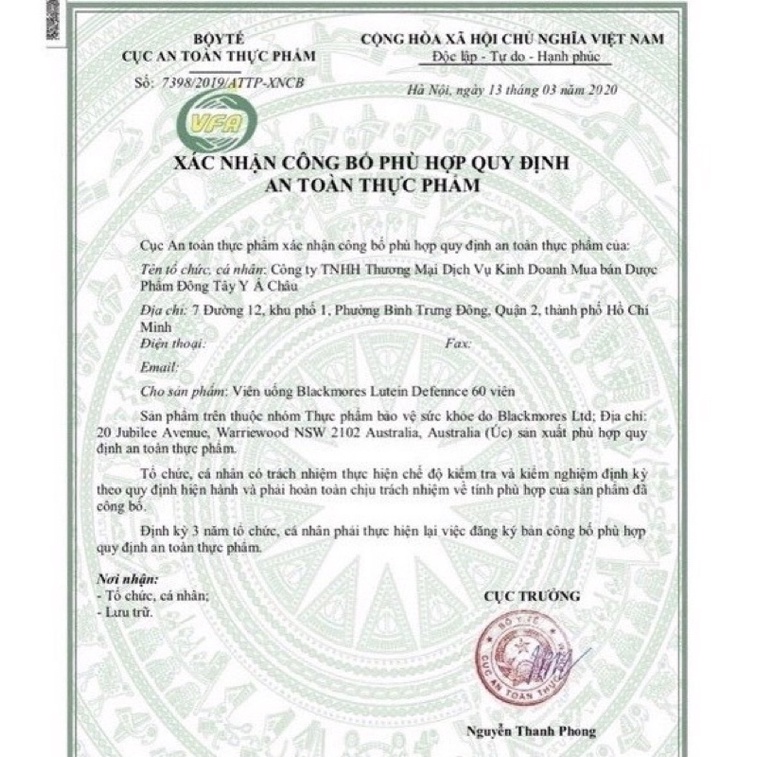 Bổ mắt Blackmores Lutenin Defence 60 viên