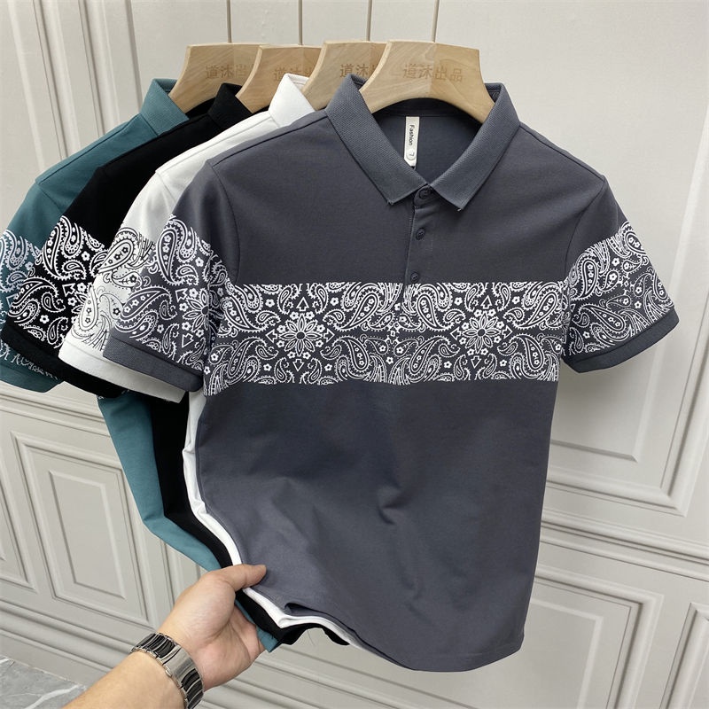 Áo Thun polobaju Tay Ngắn In Họa Tiết Thời Trang Mùa Hè Cho Nam