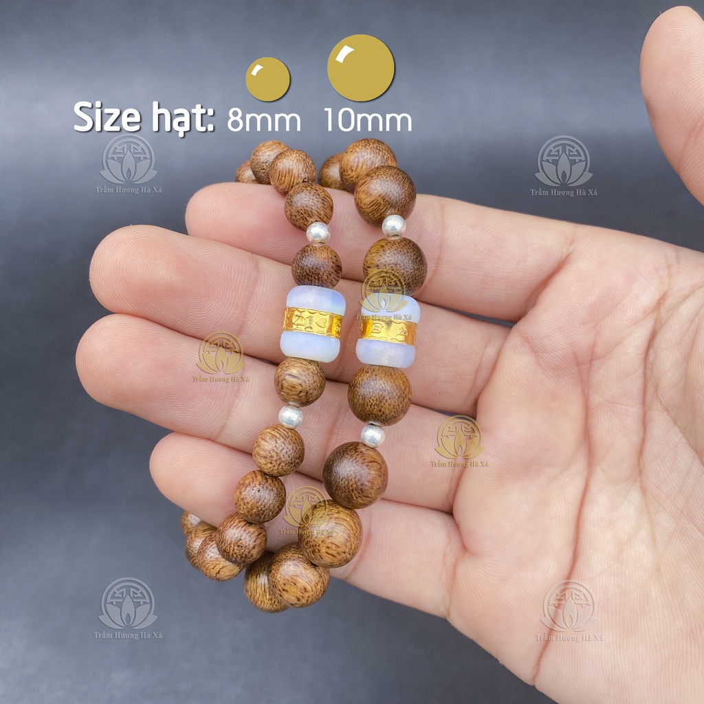 Vòng tay lu thống mạ vàng phong thủy trầm hương HÀ XÁ nam nữ mệnh kim mộc thủy hỏa thổ