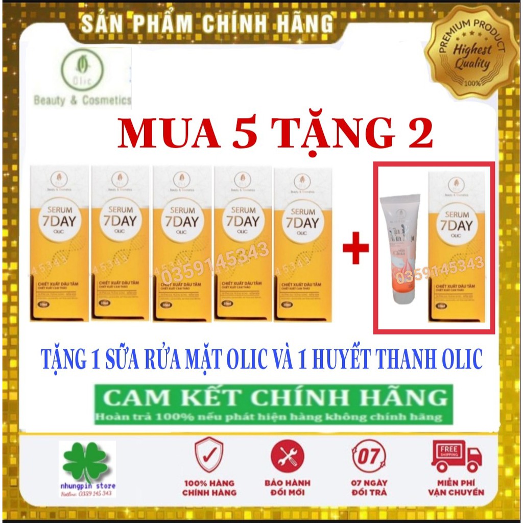 Combo 5 chai Huyết thanh truyền trắng 7day olic(bao check hàng chính hảng cty giả hoàn tiền)