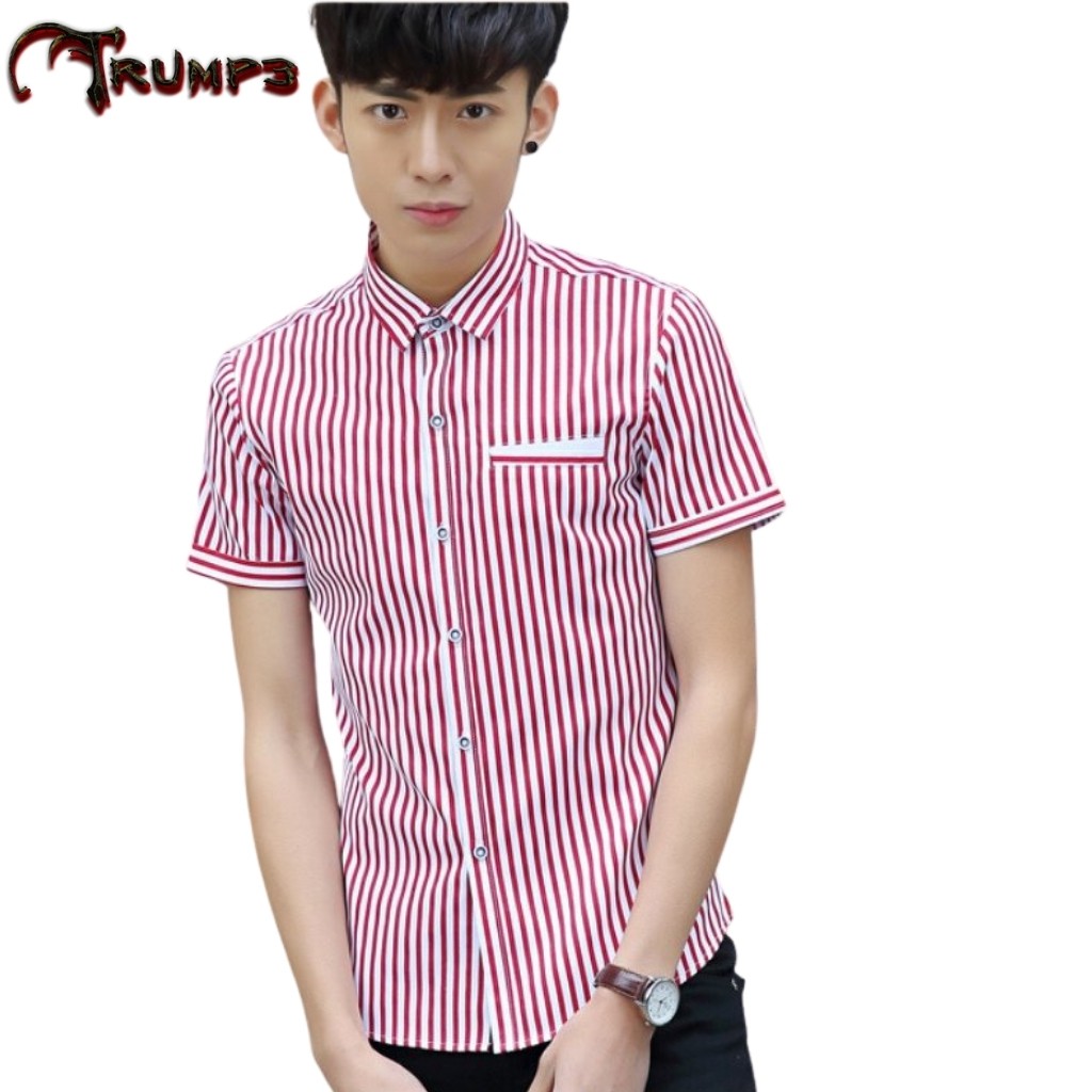 Áo Sơ Mi Nam Ngắn Tay H&H-SMPT07 Phối Túi Giả Form Slimfit Chất Kate Mềm Mịn Không Nhăn Phai -2 màu #8
