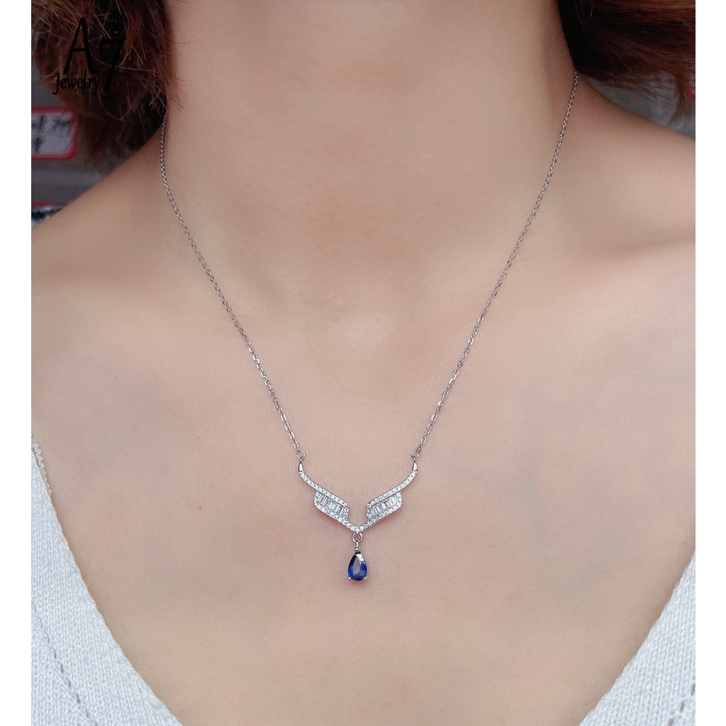 Vòng cổ Bạc S925 Mặt Hình Cánh Thiên Thần Đính Đá Pha Lê