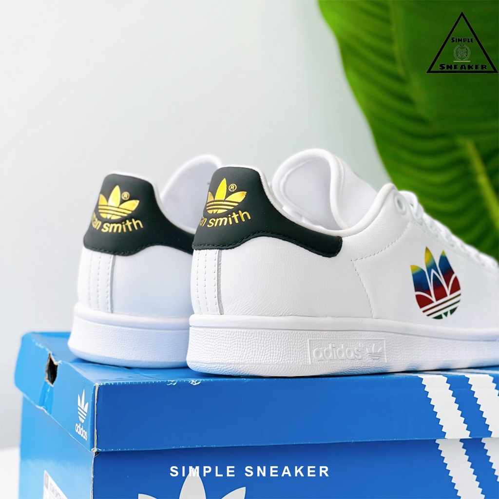 Giày Stan Smith Chính Hãng FREESHIP Adidas Stan Smith Gót Đen Trefoil- Giày Thể Thao Adidas Stan Smith- Simple Sneaker