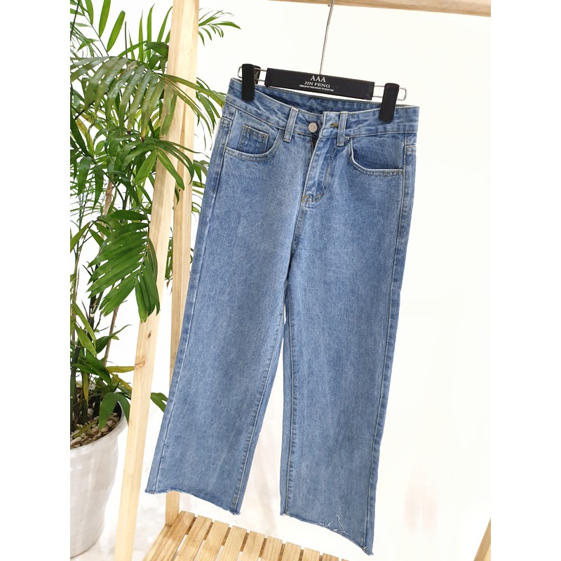Jean dài trơn ống rộng tua rua ít (hình shop tự chụp) | BigBuy360 - bigbuy360.vn