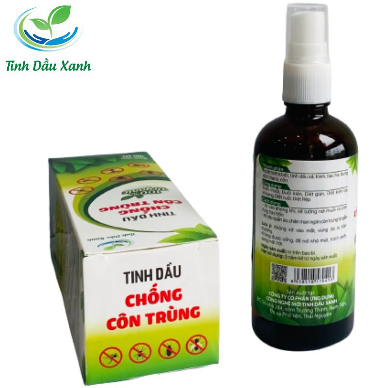 Tinh dầu đuổi muỗi, kiến, gián, tinh dầu chống côn trùng loại 100ml, tinh dầu hỗn hợp nhiều mùi sả, bạc hà, tràm an toàn