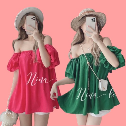 Áo ngang vai tay bồng hot hit