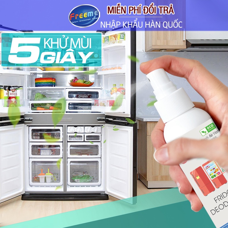 Khử mùi tủ lạnh Freeme, loại bỏ mùi hôi từ thịt cá, thức ăn thừa, rau củ - Nhập khẩu Hàn Quốc 100ml KMTL
