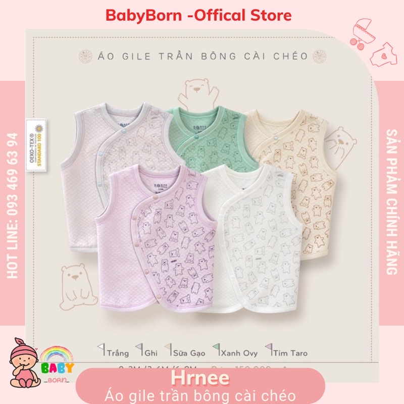 Hrnee - Gile cúc lệch trần bông mỏng in hoạ tiết êm, mềm, ấm