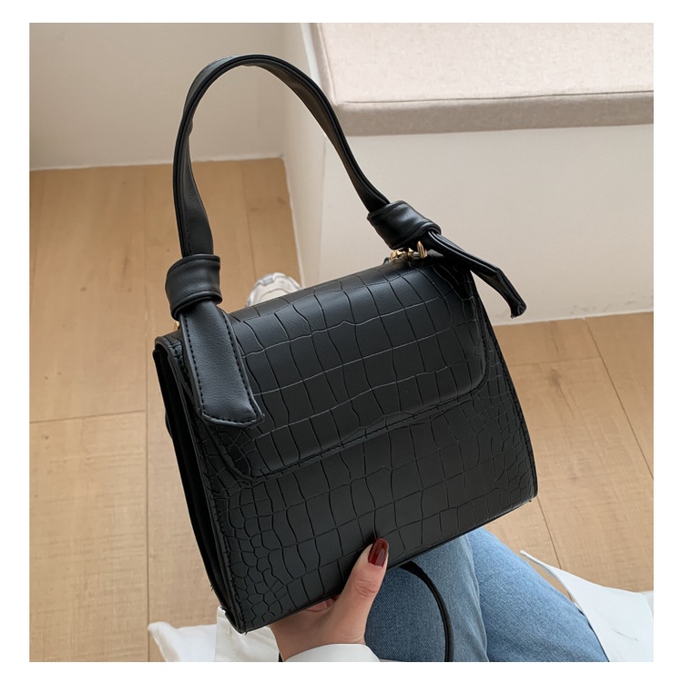 Túi Đeo Chéo Họa Tiết Da Cá Sấu Màu Trơn Thời Trang Hàn Quốc Dễ Phối Đồ